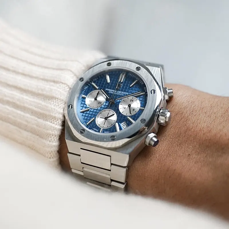 Pagani Design Royal Oak Chronograph Blue Dial Men's Watch- PD-1707